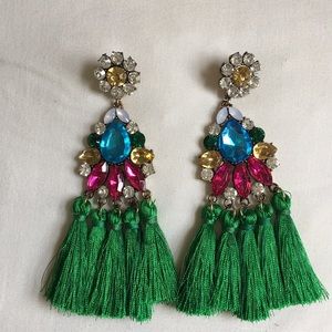 Studded, tassel earrings